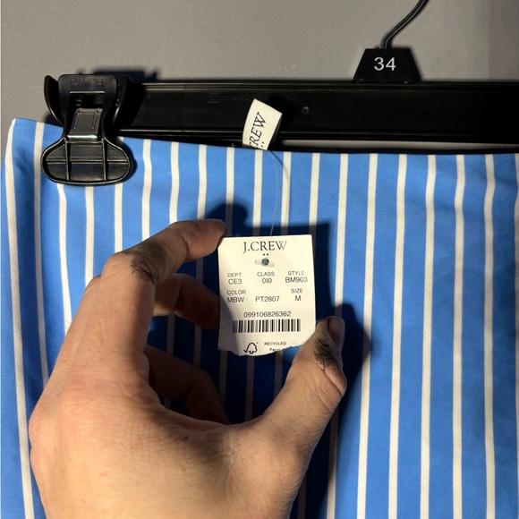 J.Crew Striped High Waisted Bikini Bottom Size Medium - Picture 4 of 6
